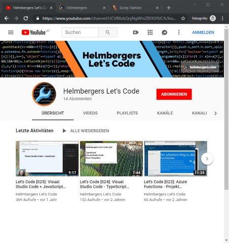 Helmbergers Let's Code YouTube Channel